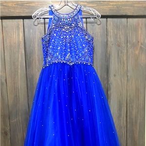 Girls Size 16 FULL length Cinderella Couture Pageant Dress